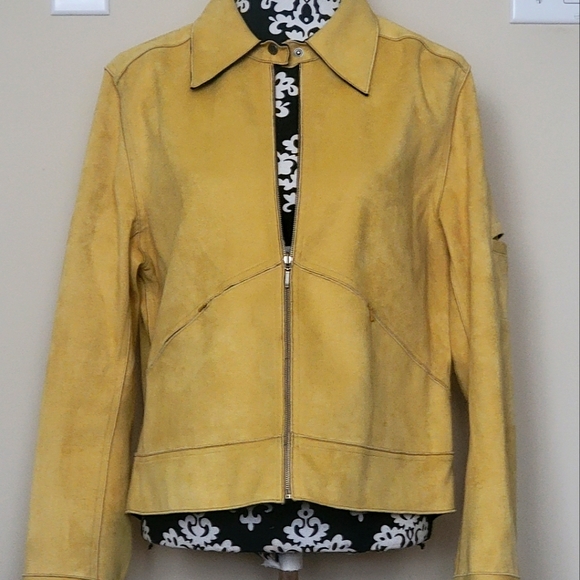 Mustard faux suede jacket - Picture 1 of 5